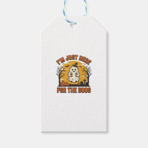 Funny Halloween Ghost Here for the Boos Vintage De Gift Tags