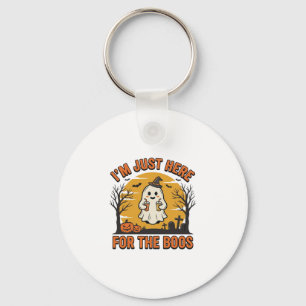 Funny Halloween Ghost Here for the Boos Vintage De Keychain