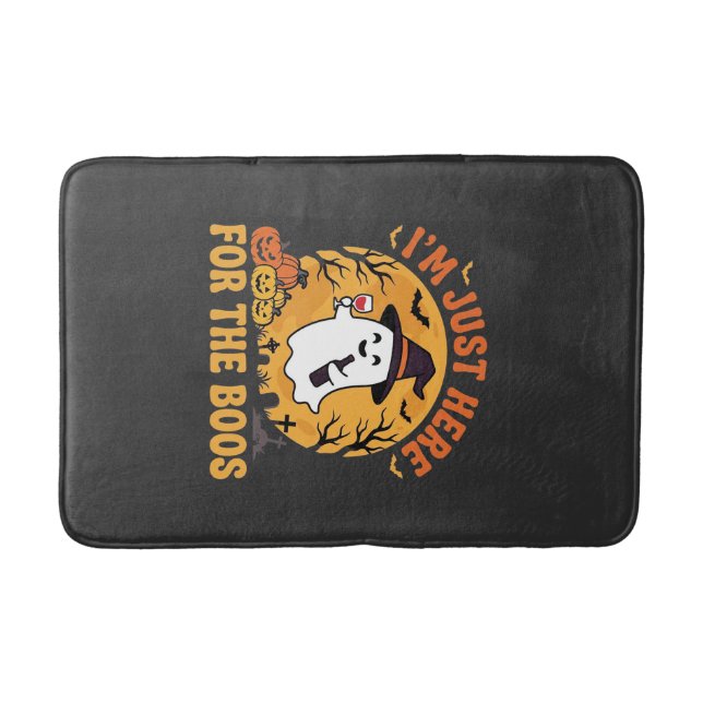 Funny Halloween Ghost I'm Just Here For The Boos Bath Mat (Front)