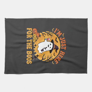 Funny Halloween Ghost I'm Just Here For The Boos Kitchen Towel