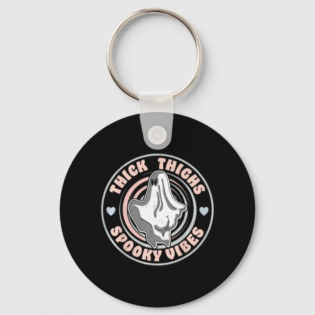 Funny Halloween Ghost Pastel Goth Keychain (Front)