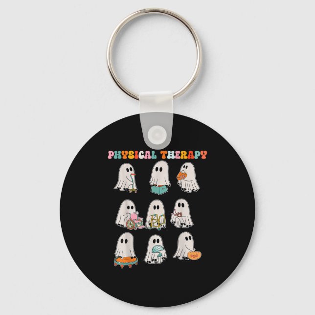 Funny Halloween Ghost Physical Therapy Pt Physical Keychain (Front)