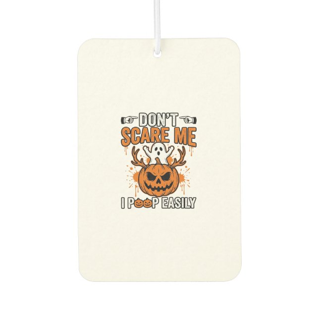 Funny Halloween Ghost Pumpkin Quote Vector Design_ Air Freshener (Front)
