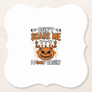 Funny Halloween Ghost Pumpkin Quote Vector Design_ Paper Coaster