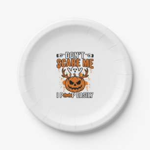 Funny Halloween Ghost Pumpkin Quote Vector Design_ Paper Plate