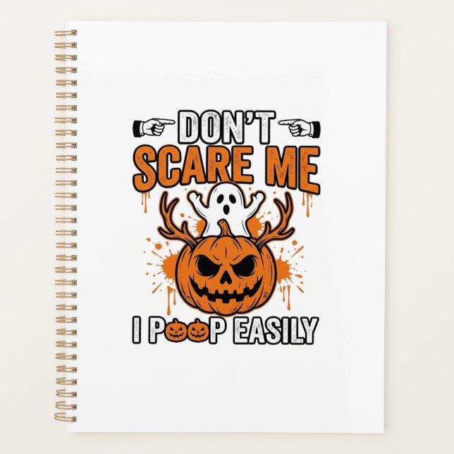 Funny Halloween Ghost Pumpkin Quote Vector Design_ Planner (Front)