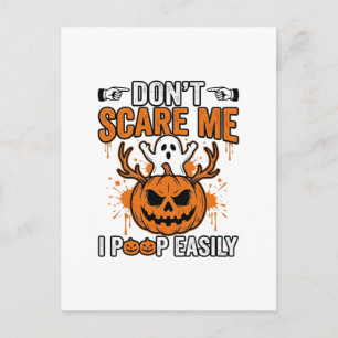 Funny Halloween Ghost Pumpkin Quote Vector Design_ Postcard