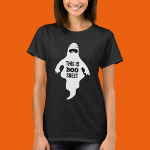 Funny Halloween Ghost Pun This Is Boo Sheet T-Shirt