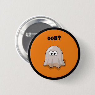 Funny Halloween Ghost Says Boo Backwards 2 Inch Round Button