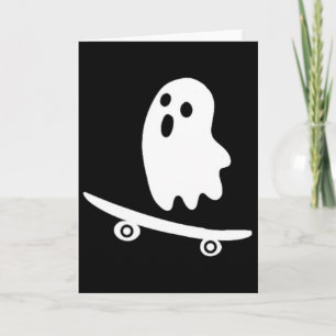 Funny Halloween Ghost Skateboard Lazy Costume Skat Card