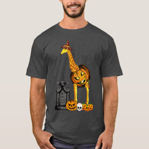 Funny Halloween Giraffe Costume Pumpkin T-Shirt