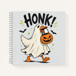 Funny Halloween Goose Ghost Notebook