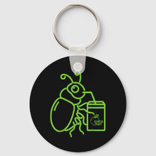 Funny Halloween Graphic Green Halloween Beetle Keychain
