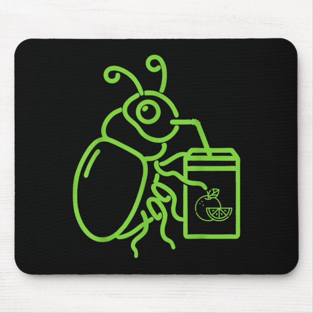 Funny Halloween Graphic Green Halloween Beetle Mouse Pad (Front)