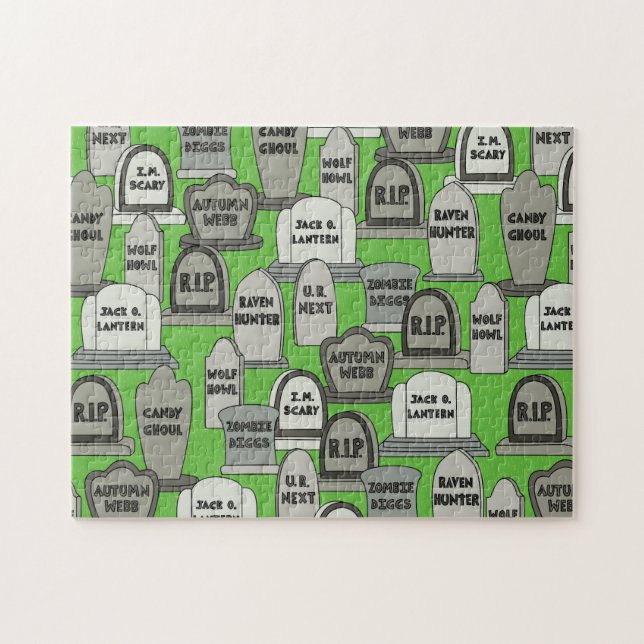 Funny Halloween Gravestones Jigsaw Puzzle (Horizontal)