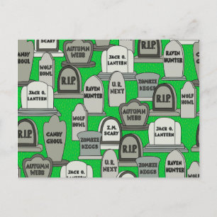 Funny Halloween Gravestones Postcard