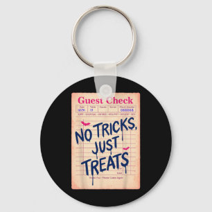 Funny Halloween Guest Check No Tricks Keychain