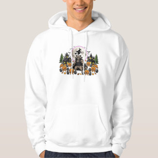 Funny Halloween Gym Raccoon Lifting Weights Pumpki Hoodie