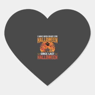 Funny Halloween Haunted House Ghost Moon Design Heart Sticker