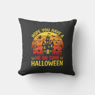 Funny Halloween Haunted House Me On Some Design Throw Pillow