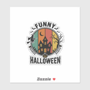 Funny Halloween Haunted House Vintage Vector Desig