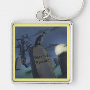 Funny Halloween Headstone Comic Jumbo Keychain