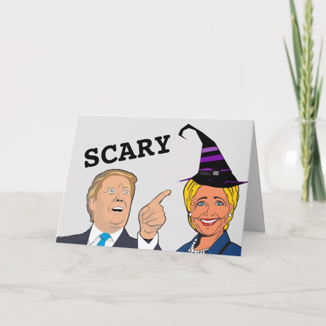 FUNNY HALLOWEEN HILLARY ET CARTES TRUMP (Devant)