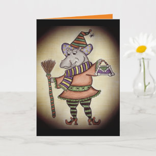Funny Halloween Hippo Card