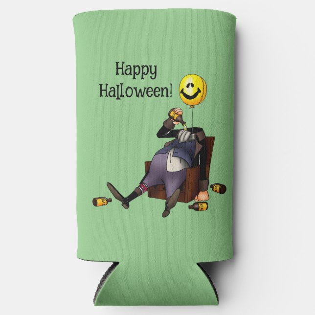 Funny Halloween Humour Can Cooler Gift (Front)