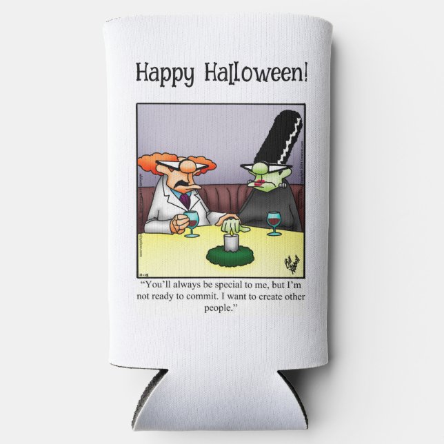 Funny Halloween Humour Can Cooler Gift (Front)