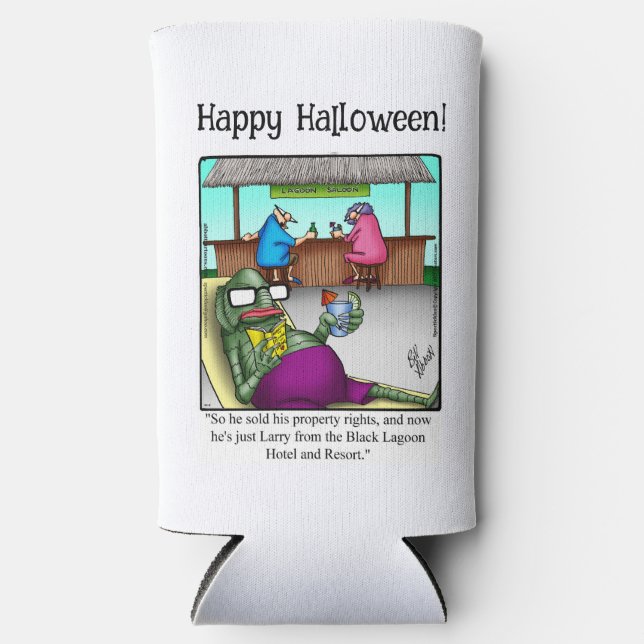 Funny Halloween Humour Can Cooler Gift (Front)