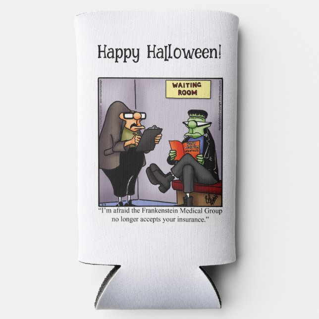 Funny Halloween Humour Can Cooler Gift (Front)