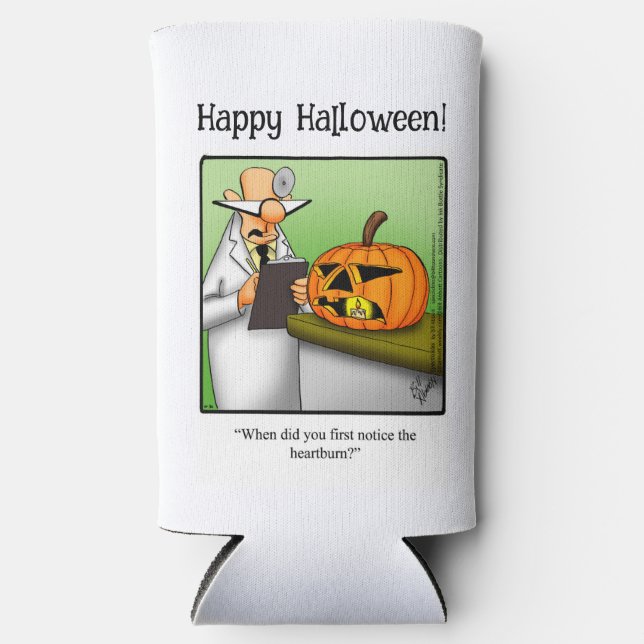 Funny Halloween Humour Can Cooler Gift (Front)
