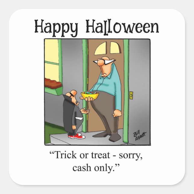 Funny Halloween Humour Sticker (Front)