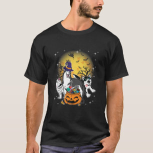 Funny Halloween Husky Witch Pumpkin Mummy Dog Love T-Shirt