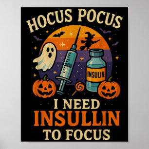 Funny Halloween Insulin Ghost Costume Diabetic Sup Poster