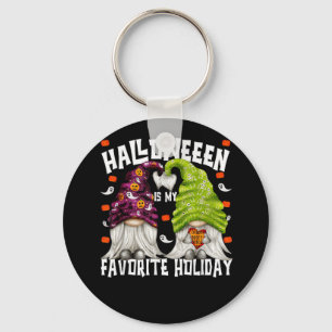 Funny Halloween Is My Favourite Holiday Gnome Hall Keychain