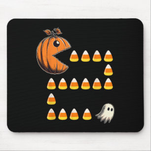 Funny Halloween Jack O Lantern Pumpkin Eating Cand Mouse Pad