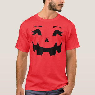 Funny Halloween JackOLantern Pumpkin Face Eyelashe T-Shirt