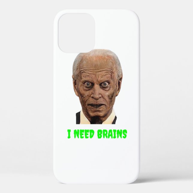 Funny Halloween Joe Biden Zombie I Need Brains Cos Case-Mate iPhone Case (Back)