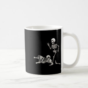Funny Halloween Keeshond And Skeleton Coffee Mug