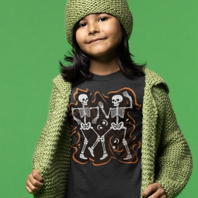 Funny Halloween Kids Dancing Skeleton T-Shirt (Creator Uploaded)