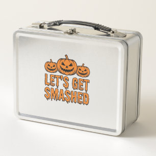 Funny Halloween Let’s Get Smashed Pumpkin Metal Lunch Box