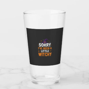 Funny Halloween Little Witchy Quote Design Glass