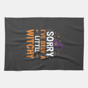 Funny Halloween Little Witchy Quote Design Kitchen Towel