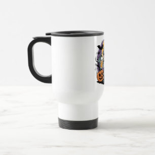 Funny Halloween Lizard Skeleton with Beer Travel Mug