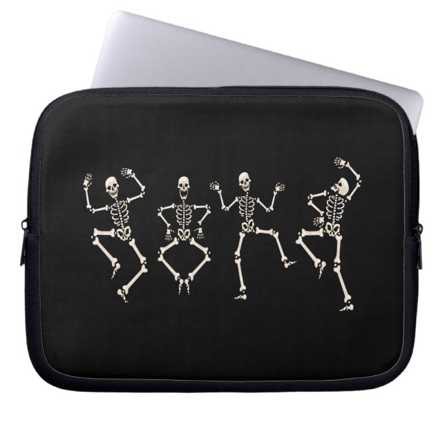 Funny Halloween Lover Dance with the Skeleton Laptop Sleeve (Front)