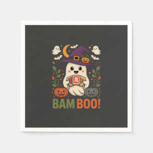 Funny Halloween Mahjong Bam Boo Ghost Spooky  Napkin