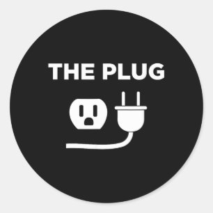 Funny Halloween Meme Costume The Plug Classic Round Sticker