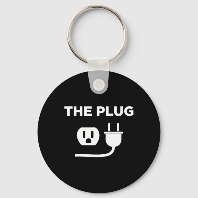Funny Halloween Meme Costume The Plug Keychain (Front)